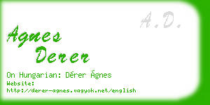 agnes derer business card