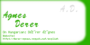 agnes derer business card